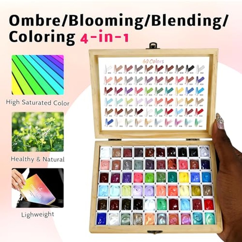 60 Colors Ombre Gel Nail Polish Kit for Effortless Nail Art