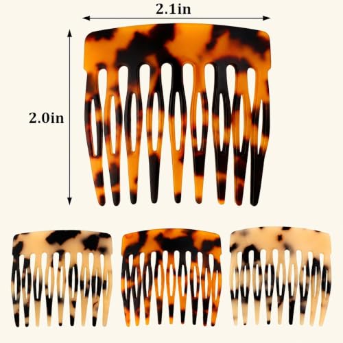 French Hair Side Combs 4 Pack - 2 Inch Twist Clips