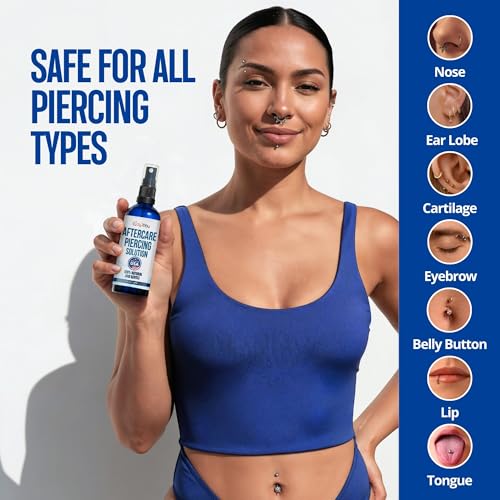 BodyJ4You Piercing Aftercare Spray - Sterile Saline Solution 2 FL Oz