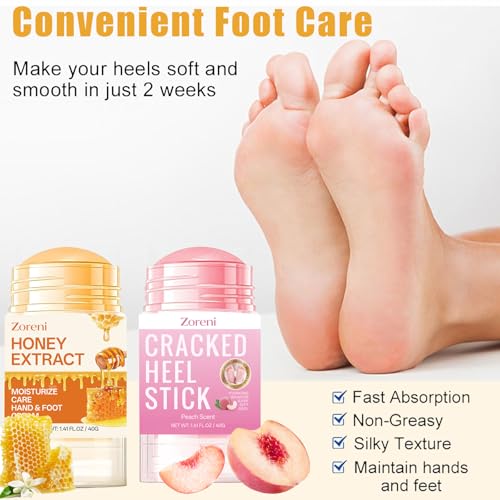 Zoreni Cracked Heel Cream Stick - Dry Feet Repair, 2 Pack