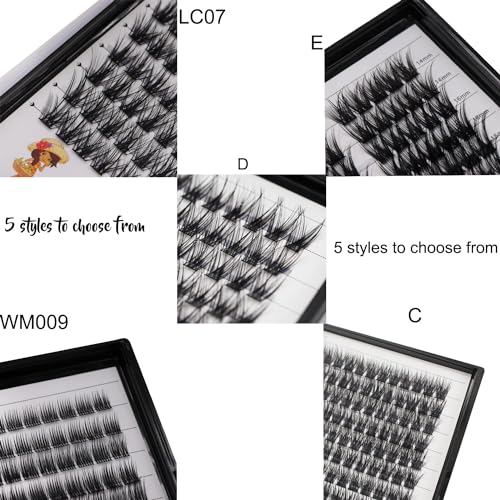 ¡æVAYATOR Lashes Mixed Kit/False Lashes Lash Bond & Seal Kit Multiple styles To Choose 8-20mm Mix D Curl/DD Curl Makeup Cluster Grafting Eyelashes Individual Extension (E#12-14-16-18mm Mixed)