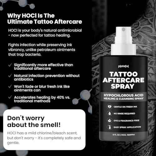 Tattoo Aftercare Spray (8 oz) - Hypochlorous Acid (HOCl) Tattoo Care, Lightweight Alternative to Cream & Ointment - Made in The USA