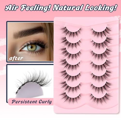 Wispy Cat Eye Lashes 15mm - 7 Pairs 3D Volume False Eyelashes