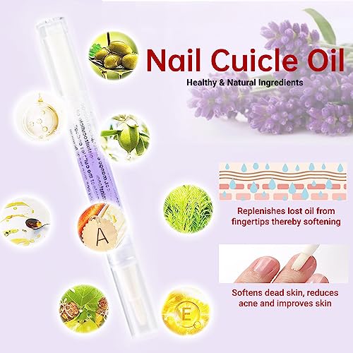 GRUNIL 15 Pcs Cuticle Oil Pen Set - Scented Nail Growth Treatment Kit