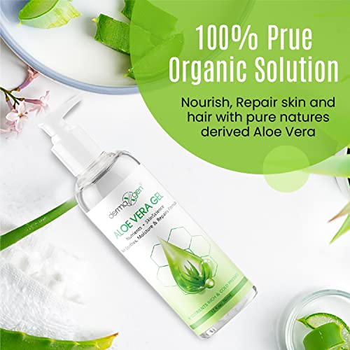 Aloe Vera Gel with Witch Hazel, Vitamin C, and Vitamin E - Skin Soothes, Moisture, and Repair Formula for Face and Body - Nutrient-Rich, Organic 100% Pure Aloe Vera - 12 FL OZ