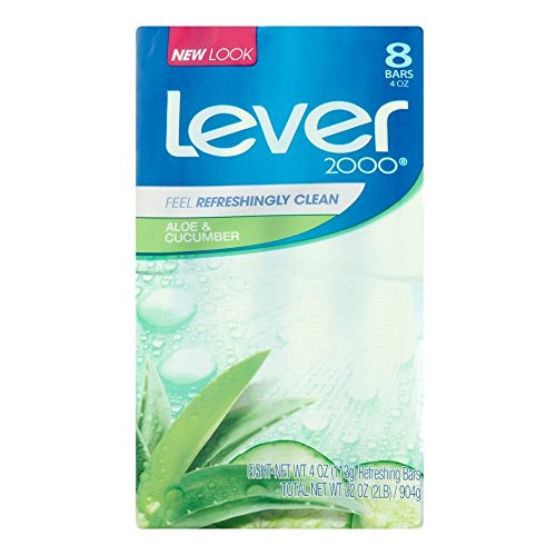 Lever 2000 Bar Soap, Aloe & Cucumber, 4 oz bars, 8 ea