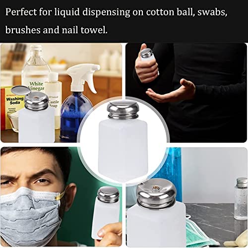 Auniwaig 120ml Push Down Liquid Dispenser Pump Bottle Press Nail Polish Remover Empty Bottle Container 2pcs