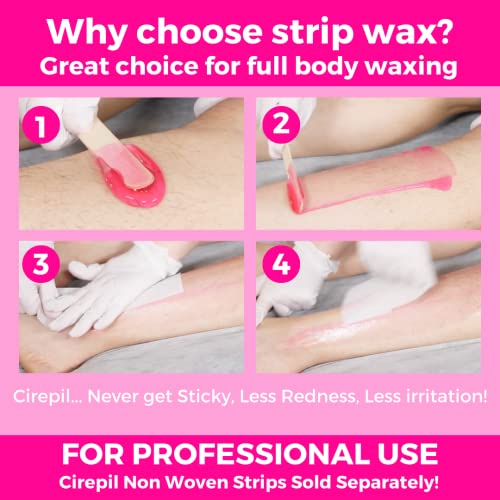 Cirepil - Fiorella - 400g / 14.11 oz Soft Wax Tin - Fresh Peony Scent & Rosin-Free Formula - Beginner-Friendly Strip Wax for Face & Body - Low Temp Refill Tin, Strips Needed
