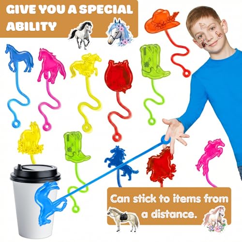 48 PC Horse Party Favors Set - Stick Hands & Tattoos