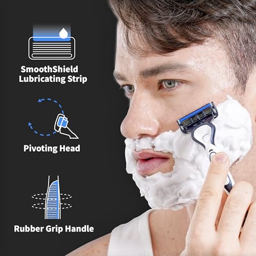 DORCO Pace Pro 5 Disposable Razors, 3 pack - Long Lasting 5 Blade Technology with a Precision Trimmer, Safety Guard Bar, Pivoting Head and Non-Slip Rubber Handle (3 Razors)