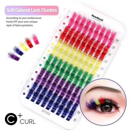 Colored Lash Clusters - Faux Mink Eyelashes with Flexible Band