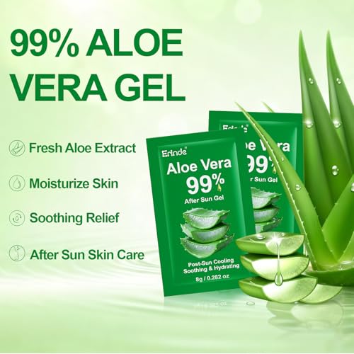Erinde 30-Pack Travel Size Aloe Vera Gel - Face, Hair & Body