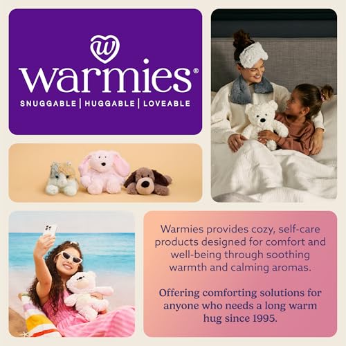 warmies Microwavable Eye Mask for Warmth & Comfort - Heating & Cooling Compress for Calming Relaxation - Weighted & Heated Eye Mask with Scented Lavender for Sleeping - Curly Sage