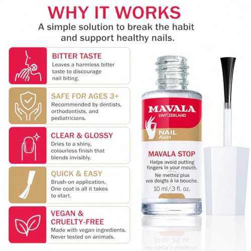 Mavala Stop Anti-Nail Biting & Thumb Sucking Deterrent Polish - 0.3 fl oz
