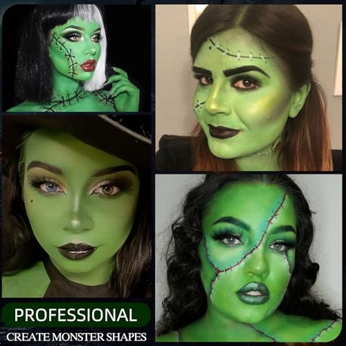 Halloween Witch Makeup Set – Green Face Paint & Costume Kit