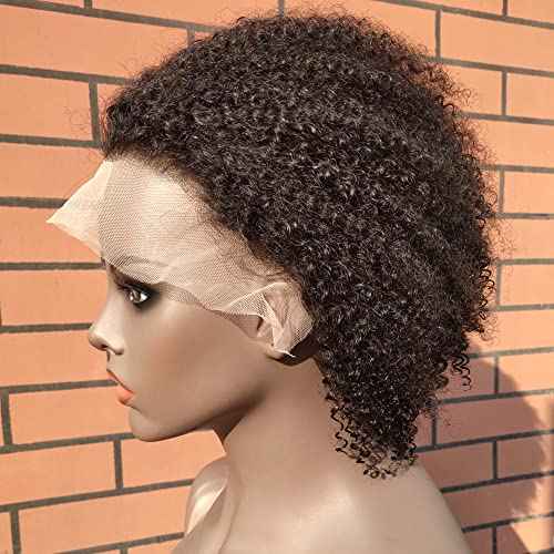 Short Bob Pixie Cut Wig Human Hair Transparent 13X1 Lace Front Wigs Afro Kinky Curly Wig For Black Women Brazilian Wig