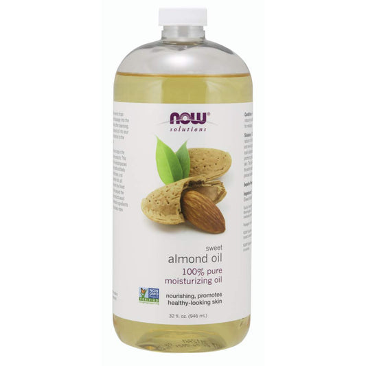 NOW Foods Solutions, Sweet Almond Oil, 100% Pure Moisturizing Oil, Promotes Healthy-Looking Skin, Unscented Oil, 32-Ounce