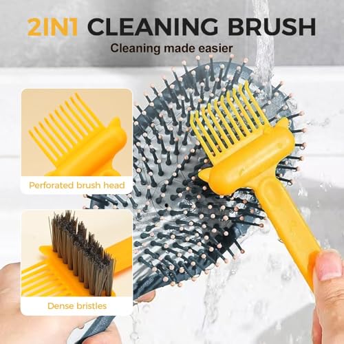 Krrzpow Blue 2-in-1 Hairbrush & Comb Cleaner Tool for Hair & Dust Removal