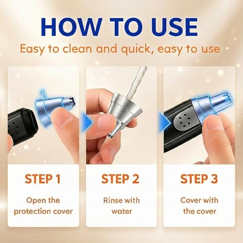 Bekhic¢ç Ear and Nose Hair Trimmer Clipper - 2025 Professional Painless Eyebrow & Facial Hair Trimmer for Men Women, Battery Operated Facial & Eyebrow Hair Remover, Dual-Edge Blades, Painless Grooming