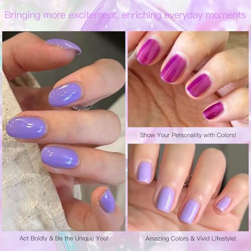 MEET ACROSS 6-Color Nude Nail Polish Set - Quick Dry, 28+ Days