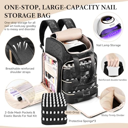 Extra Large Nail Polish Organizer Bag - Holds 126 Bottles