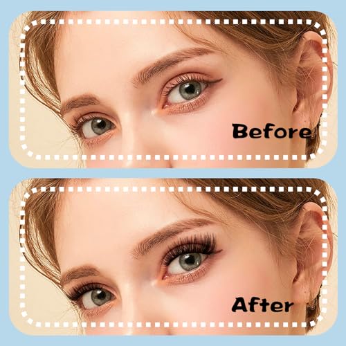 KevKev Flat Lash Clusters - 144 Pcs Wispy Eyelash Extensions