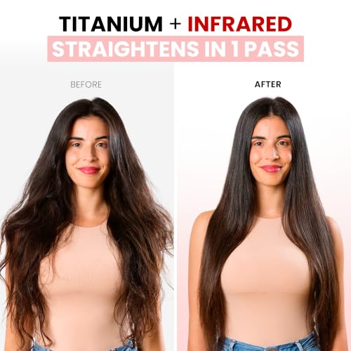 Ella Bella Titanium Flat Iron Hair Straightener 1.8 Inch Plate Infrared Black