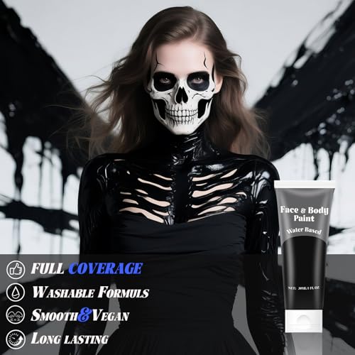 Black Face Paint Cream - Water Based Halloween Makeup