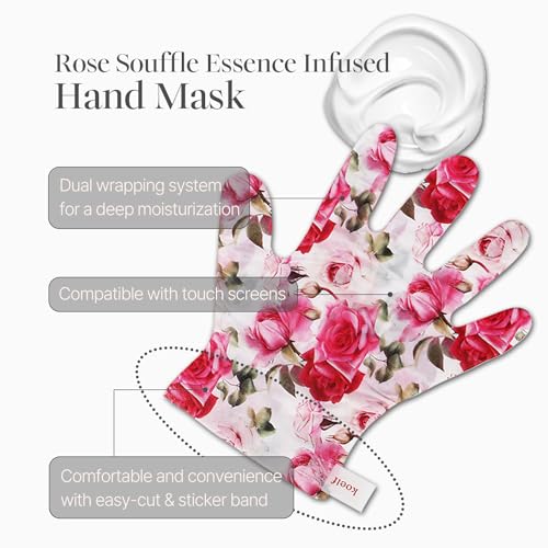 Koelf Rose Petal Satin Hand Mask (5 Pairs) - Hydrating Glove Treatment