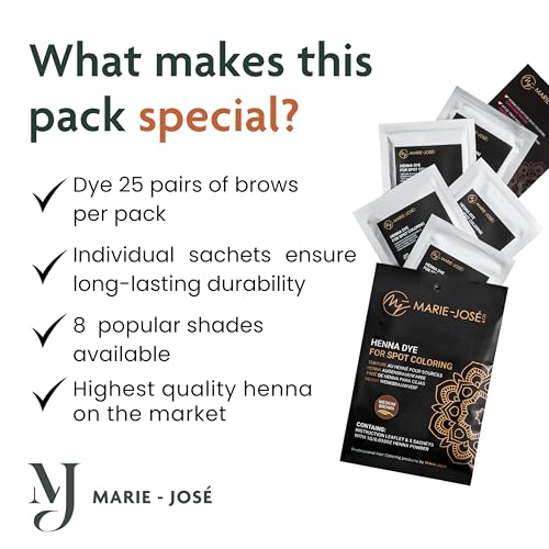 Marie-José Henna Powder for Eyebrows - Medium Brown, 50 Applications