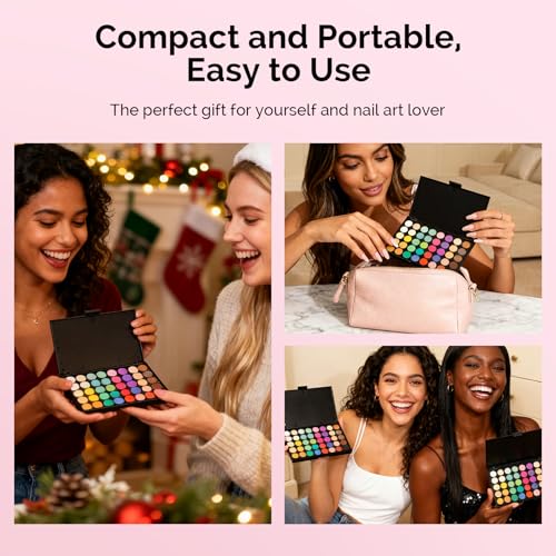 MelodySusie 40-Color Nail Powder Pigment Kit for Ombre Art