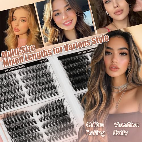 MUSELASH Lash Clusters Kit - 530pcs 8-16mm Wispy Extensions