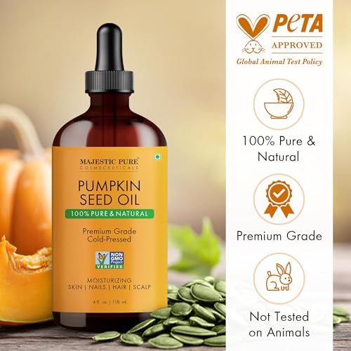 Majestic Pure Pumpkin Seed Oil - 100% Pure Cold Pressed, 4 Fl Oz