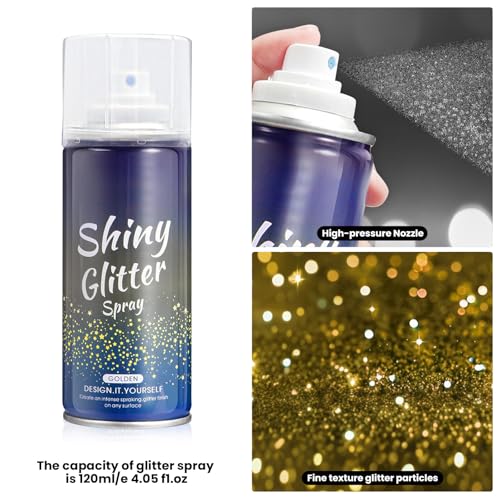 Body Glitter Spray - Holographic Gold Shimmer for Hair & Skin