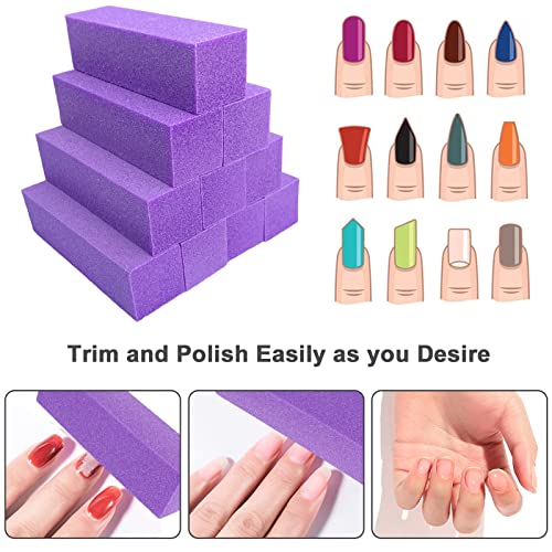 10 Pcs Nail Buffer Blocks - 4 Sided Medium Grit for Acrylic & Natural Nails
