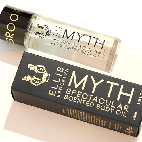 Ellis Brooklyn MYTH Scented Body Oil for Women with Bergamot, Jasmine & White Cedarwood, Vegan, Cruelty-Free, Sustainable Ingredients, Made in USA, 95ml/3.2 fl oz