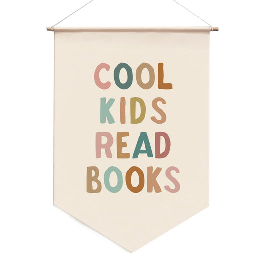 Cool Kids Read Books Hanging Banner, Boho Reading Corner Wall Decor, Sign for Kids, Classroom Library, Bedroom Book Lover, Teacher Gift, Classroom Wall Hanging Banner, 17.5x11.5inch