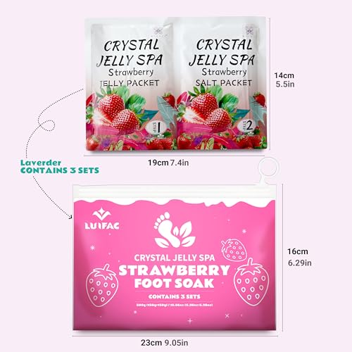 Strawberry Jelly Pedicure Foot Soak - Relaxing Bath Gel for Dry Feet