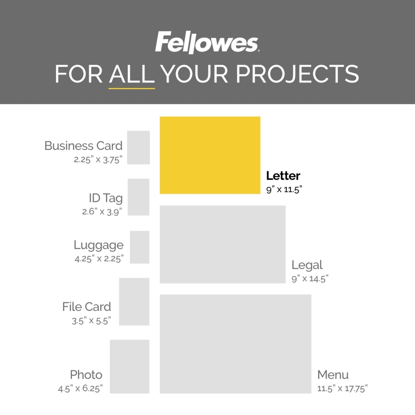 Fellowes Thermal Laminating Pouches, Letter Size Sheets, 5mil 200pk, Clear (5743601)