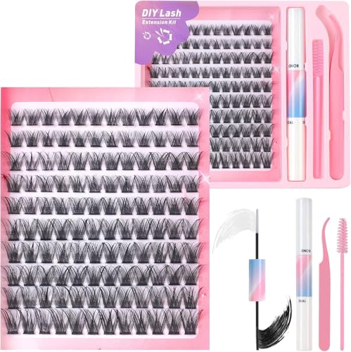 Cluster Lashes Extension Kit with Applicator - 392pc D Curl