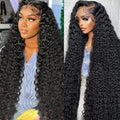 Nsvnsv 30 Inch Deep Wave Lace Front Wig Human Hair HD Full Lace Frontal Pre-Plucked Bleached Knots Natural Color