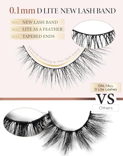 Onlyall Natural Lashes 7 Pairs - Wispy Soft Fake Eyelashes