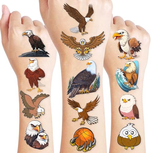 96 PCS Eagle Temporary Tattoos for Kids - Waterproof