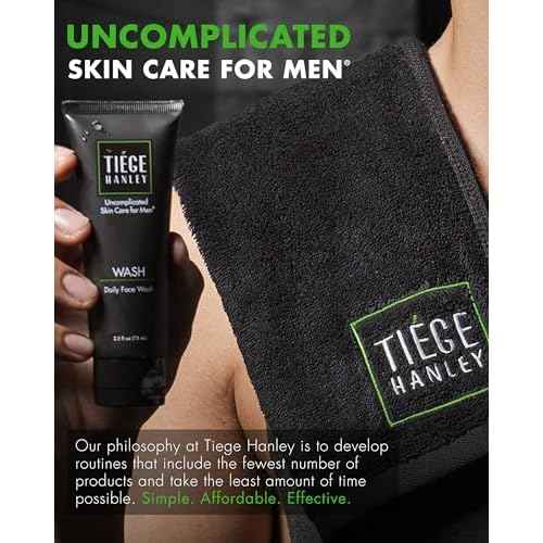 Tiege Hanley Skin Care Set for Men, Advanced Routine, System Level 2, Daily Face Wash, Facial Scrub, Two Moisturizers, and Eye Cream for Healthy, Hydrated Skin, Men¡¯s Skin Care, 5 Piece Kit
