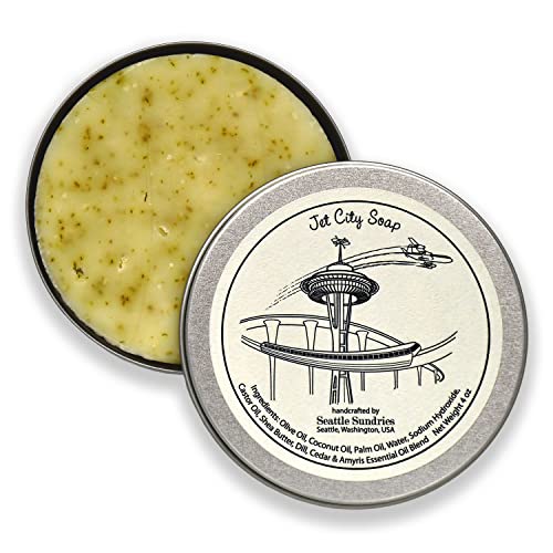 Seattle Sundries Cedarwood & Lavender Shea Butter Bar Soap - 1 (4oz) Natural Handmade Bar Soap for Men & Women in a Low Waste Gift Tin - Made in Washington Present
