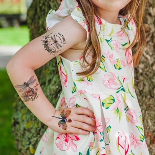 Dragonfly Temporary Tattoos for Kids, 10 Sheet Pack