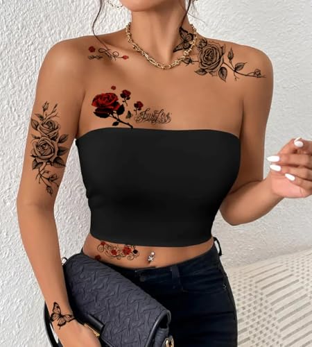 32pc Waterproof Rose Temporary Tattoo Stickers for Women