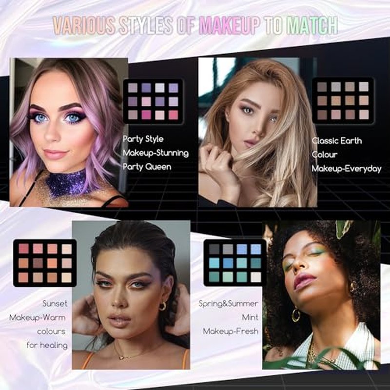 Color Nymph All-in-One Makeup Kit with Green Case & 54 Colors