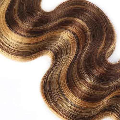 34 34 34 Inch Ombre Honey Blonde P4/27 Body Wave Bundles Human Hair Highlight 3 Bundles Brown and Blonde Bundle Hair Extensions