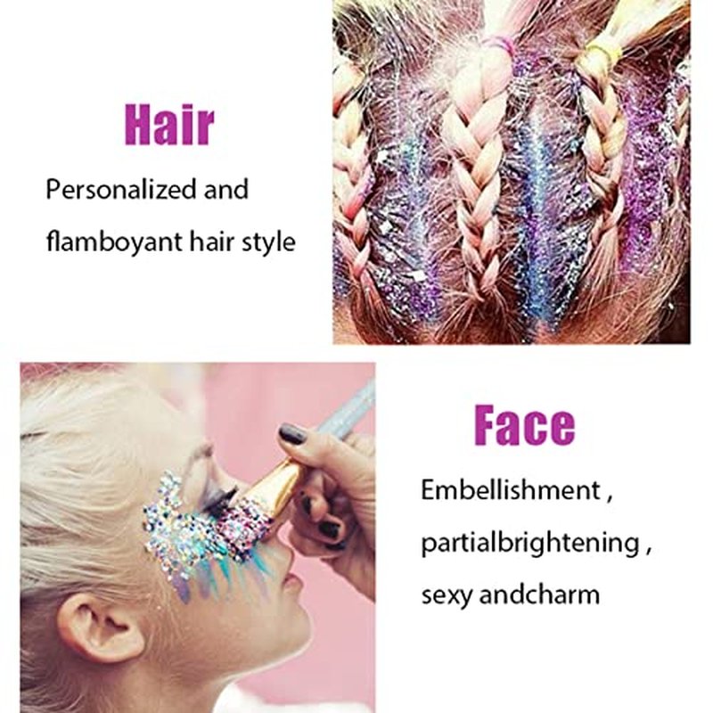50ml Holographic Body Glitter Gel - Chunky Sequins Face & Hair